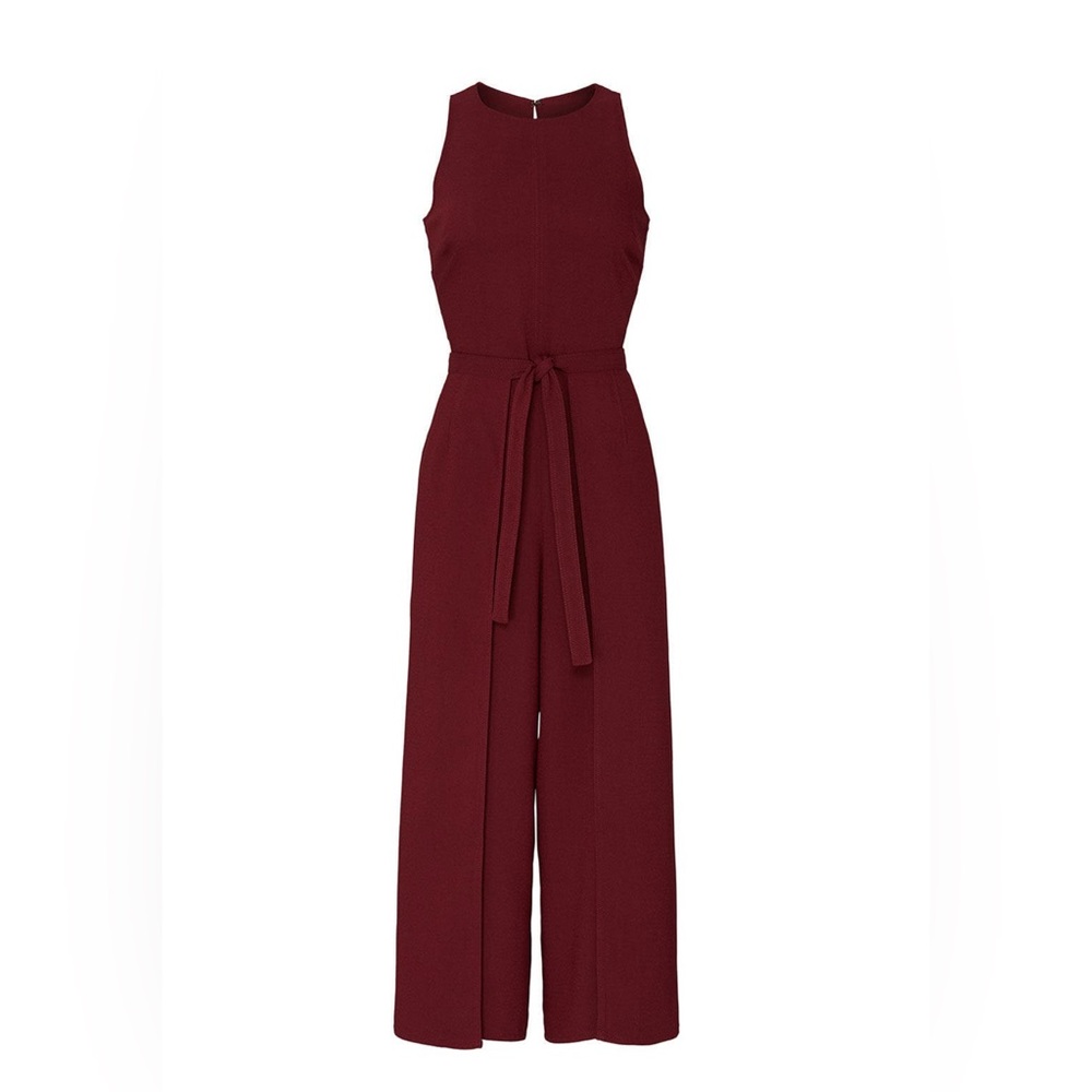 Joie Deep Red Cropped Jumpsuit MSRP $348 Sz 4